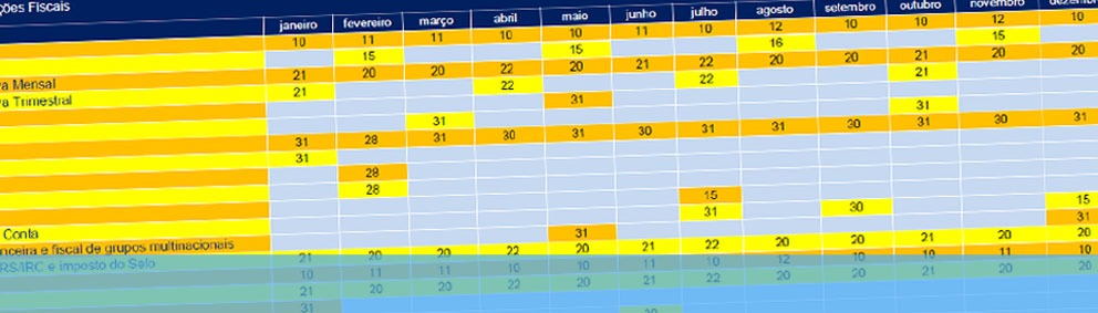 calendario fiscal portugués 2019