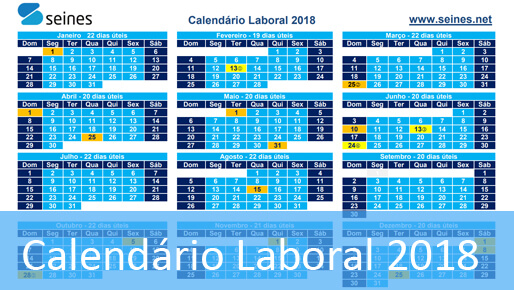 Calendário Laboral 2018 - utilize diariamente