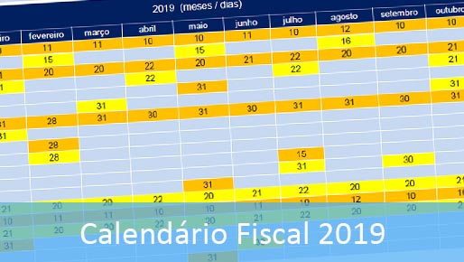 Calendário Fiscal 2019 (todas as obrigações fiscais)